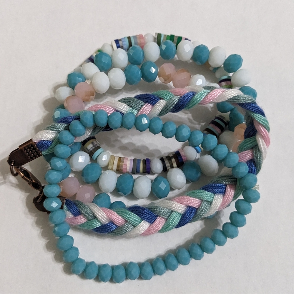 NWOT Stackable Light Blue/Mint Bracelet